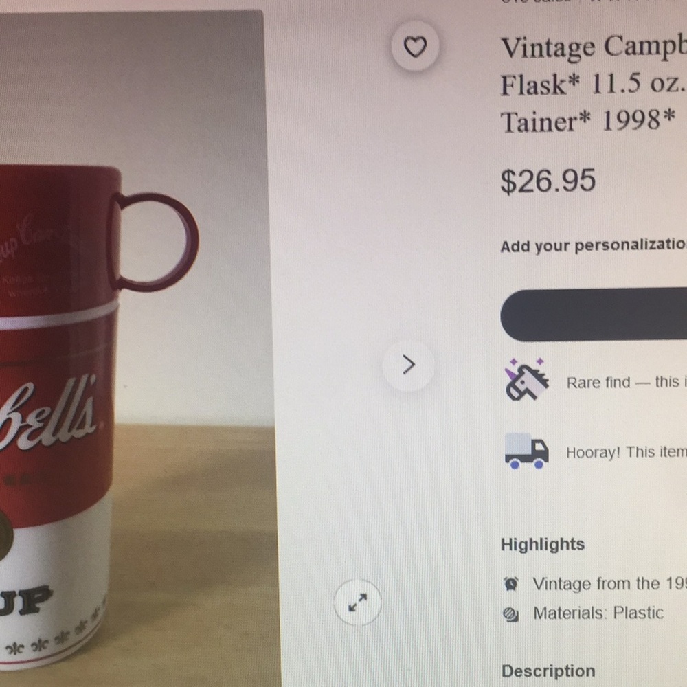 Vintage (1998) Campbell’s soup “Can-tainer “ - Picture 8 of 8
